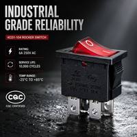 Interrupteur de voiture SUDA KCD1-104 personnalisé industriel 4P DPST à bascule à verrouillage ON-OFF en plastique et cuivre 250V IP40 6A Noir 10000
