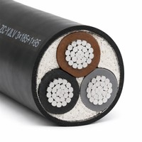 Cable de Alimentación Blindado ZC-YJLV de 3 Núcleos, 0.6/1kV, Clase C, Retardante de Fuego, Al/XLPE/PVC, IEC 60502, Trifásico, para Distribución de Motores y Bombas