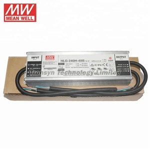 Convertisseur LED étanche Meanwell HLG-240H-48 240W à tension constante 48V IP65 IP67 avec variation de tension I-10Vdc 10V PWM et variation de résistance - Product Image 1