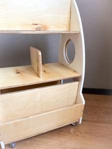 Moderno in legno bianco cremagliera ruote rotanti tavolo da disegno magnetico spazio libreria Mobile per i bambini per la scuola - Product Image 2