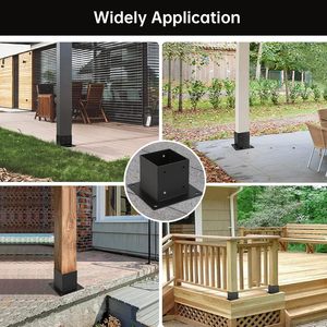 Staffe per Pali da Terrazzo in Acciaio Spesso Zincato, Base di Ancoraggio per Pali di Recinzione, Supporti Metallici per Ringhiere di Portico, Kit Staffe per Pergola - Product Image 2