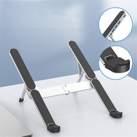 Support d'ordinateur portable pliable et portable en aluminium ergonomique à 6 niveaux de hauteur, accessoires de bureau, vente en gros, article très demandé