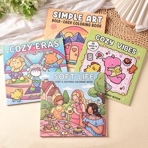 Livres de <span class=keywords><strong>coloriage</strong></span> transfrontaliers en stock pour adultes et adolescents, avec des personnages d'animaux mignons, faciles à utiliser, en papier double-adhésif carré - Product Image 3