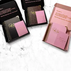 Benutzer definierter Druck Logo A5 Spiral Goal Life Tagebuch Journal Planer Agenda und Notebook Geschenk box