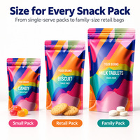 Sachet refermable en Mylar imprimé couleur de qualité alimentaire pour bonbons, biscuits, lait et snacks - Emballage personnalisé recyclable