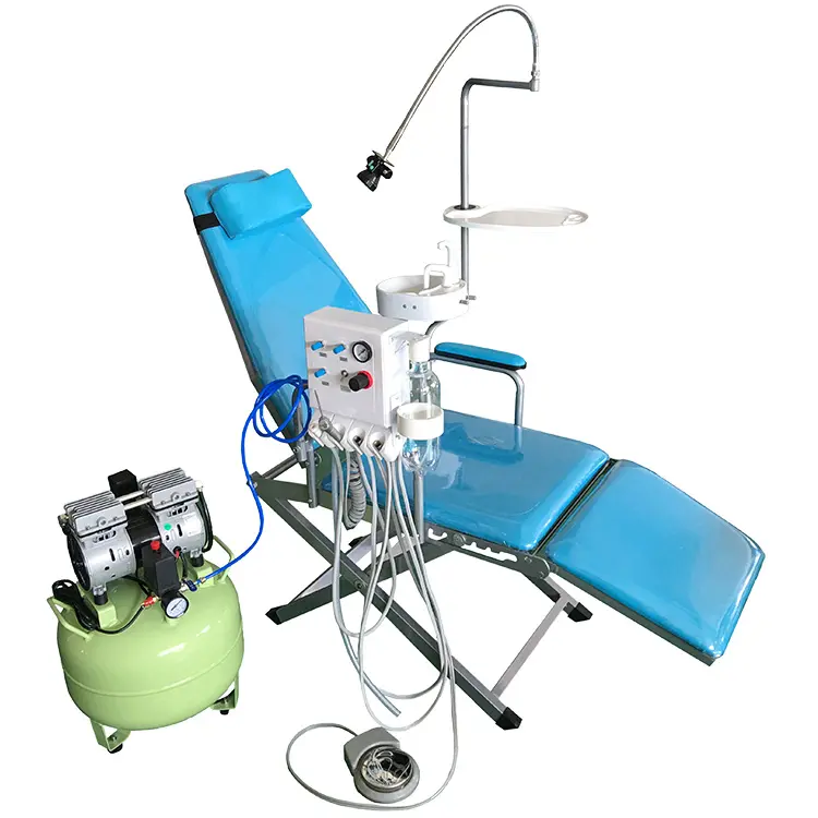 Chaise pliante dentaire de meubles d'hôpital de type luxe pliable d'utilisation de bureau de clinique avec le compresseur