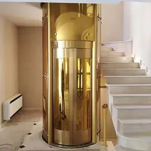 Özelleştirilmiş yuvarlak tip panoramik Villa asansörü 4 kişi ev asansör asansör