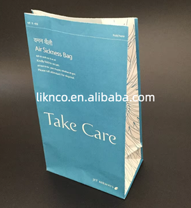 Mini bolsas de papel Kraft desechables para uso personalizado impreso Airsicks Vomit para aerolíneas - Product Image 5