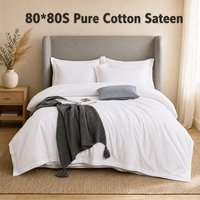 Ensemble de literie Tavelya HotHotel 4 pièces 100% coton 400TC blanc - Doux et respirant, luxe 5 étoiles pour hôtel et usage domestique
