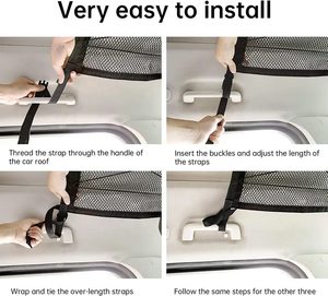 Red de Almacenamiento de Carga Interior, Organizador de Doble Capa, Bolsillo Ajustable para Techo de Coche - Product Image 5