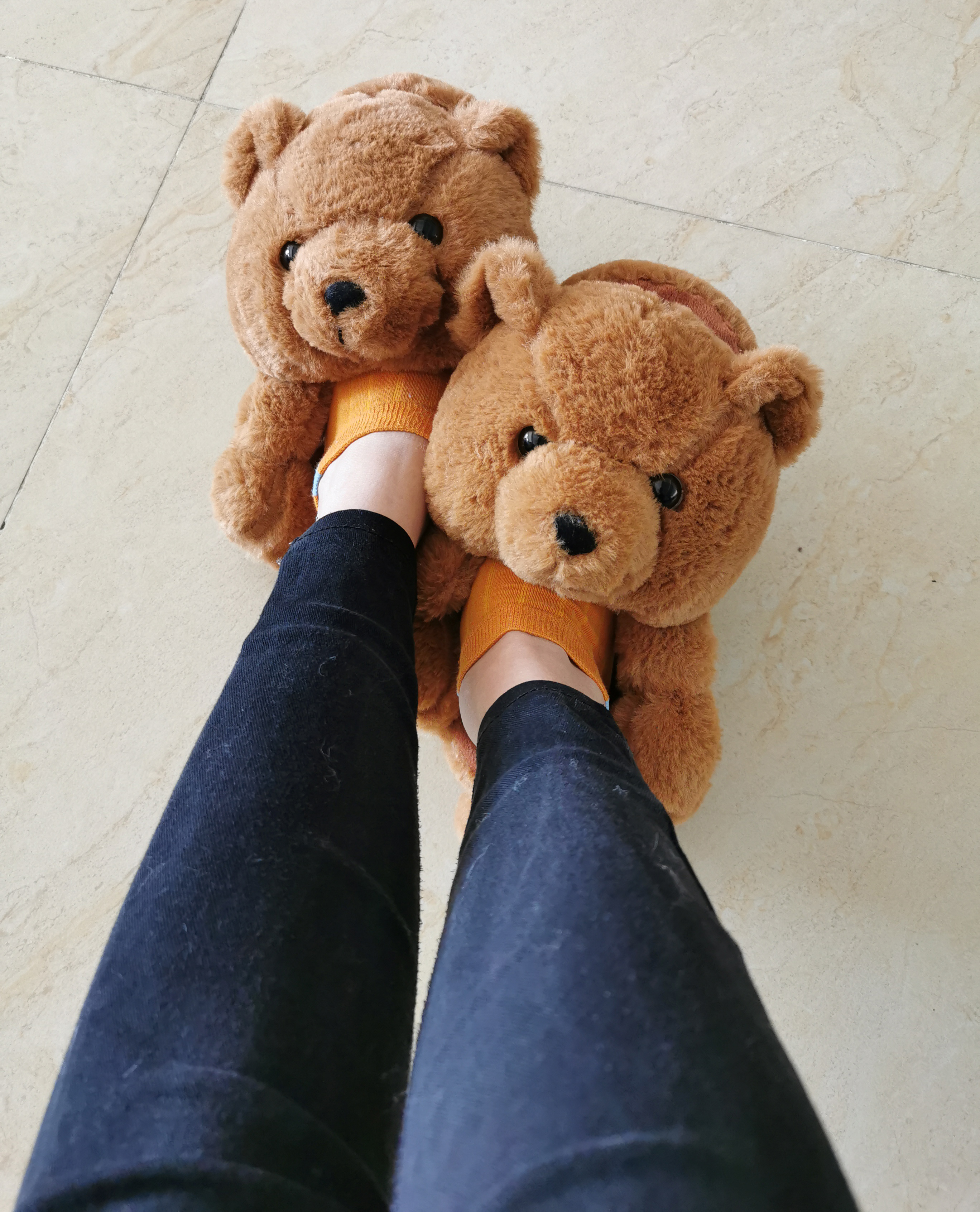 2021 New Arrivals Kids Bear Slippers Close Toe Indoor Outdoor Teddy Bear Slides Soft Warm Furry Bear Slippers For Girls