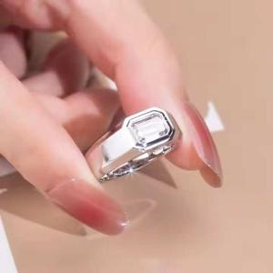 VVS Moissanite <b>Diamond</b> <b>Ring</b> 925 Sterling Silver Lab Grown <b>Diamond</b> Engagement Jewelry - Product Image 5