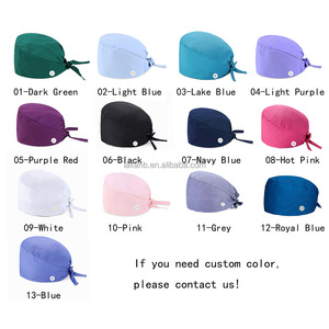 Nhân vật hoạt hình in tùy chỉnh y tá Mũ Tie trở lại unisex chà mũ với satin lót và nút - Product Image 6