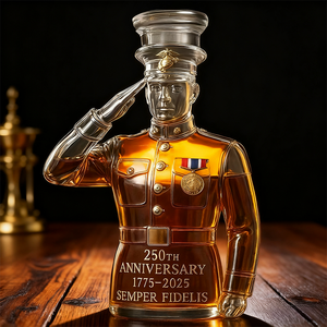 Bouteille d'alcool en verre militaire anniversaire de forme unique 320ml conception étanche pour les cadeaux de luxe - Product Image 1