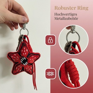 Porte-clés pendentif en peluche <span class=keywords><strong>Stranger</strong></span> <span class=keywords><strong>Things</strong></span>, figurine de personnage mangeant une fleur - Product Image 4