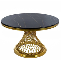 Centre de table en fer doré pour mariages et fêtes, tables rondes avec un élégant fini métallique pour mariage