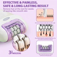 Épilateur 2 en 1 pour épilation du visage rechargeable 32 pinces à épiler pour peau lisse corps entier 2 vitesses rasoir électrique