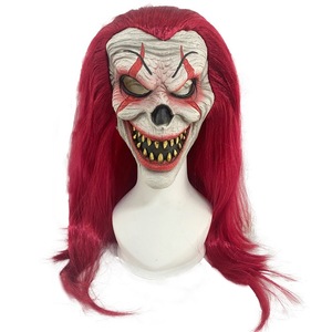 2025 nouveau masque en Latex visage complet <span class=keywords><strong>Clown</strong></span> d'<span class=keywords><strong>horreur</strong></span> avec <span class=keywords><strong>perruque</strong></span> effrayant souriant Halloween Costume accessoires Latex fête Festival accessoires - Product Image 5