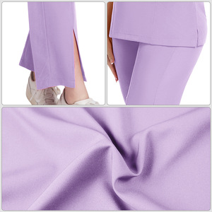 Women Scrub Uniform Set Moisture Wicking Split Design Lightweight Woven Fabric Hospital Workwear For Medical Nursing Summer Use - Product Image 1