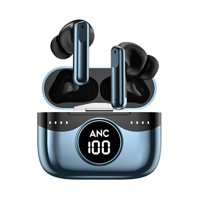 P94 Pro TWS Wireless Earbuds In-Ear ANC+ENC Open Ear Blue Tooth Headphone Digital Display Battery Gaming LCD Earphone Blue