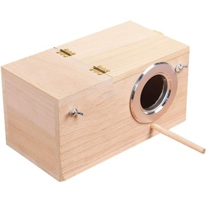 Caja de Madera para Nido de Periquitos, Casa para Pájaros, Caja de Cría y Emparejamiento para Loros, Caja de Jaula para Agapornis, Ninfas, Parrotlets y Periquitos - Product Image 1