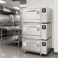 Cuisinière à riz électrique commerciale à 3 niveaux en acier inoxydable 15,6 kW 380 V pour restaurant, hôtel, cantine, école, cuisine