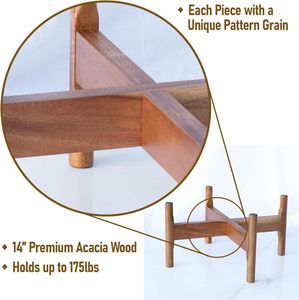 <span class=keywords><strong>Soporte</strong></span> para macetas de madera de nogal ecológico personalizado para exteriores con varios soportes de bambú para plantas de interior. - Product Image 4