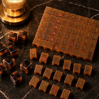 Jeu de tuiles de Mahjong en acrylique écaille de tortue de qualité supérieure, finition ambre translucide, motifs traditionnels Wan Tong Tiao, Dragon Wind Joker