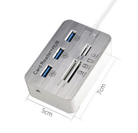 Hub USB 3.0 Model Pabrik Pribadi, Pembaca Kartu, Aluminium Alloy, 2-4 Port, Ready Stock