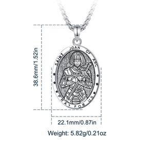 Colgante de Protección de Santa Juana de Arco, Chapado en Plata sobre Cobre, Grabado, Joyería Religiosa Espiritual al por Mayor - Product Image 2