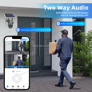 Kamera CCTV IP WiFi Tenaga Surya Hongnaer 9MP V380 Pro 2 Video 3 Lensa 10X Zoom WiFi Kamera Keamanan Luar Ruangan Tenaga Surya - Product Image 5