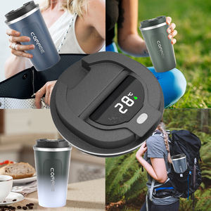 Vaso de <span class=keywords><strong>café</strong></span> de viaje de acero inoxidable personalizado, taza de leche de <span class=keywords><strong>café</strong></span> con pantalla de temperatura inteligente con tapa - Product Image 5