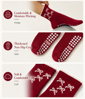Chaussettes de yoga personnalisées OEM antidérapantes avec grip en silicone pour femmes, chaussettes de Pilates, couleurs et tailles personnalisées, chaussettes antidérapantes pour femmes pour le fitness