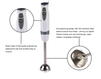 Mixeur Plongeant Électrique à 2 Lames en Acier Inoxydable, Meilleure Vente pour Cuisine Domestique, Vitesse Variable, Nettoyage en un Clic