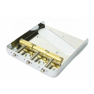 Puente de guitarra de níquel cromado de Estilo Vintage personalizado mecanizado CNC con 3 sillines de latón no compensados - Product Image 3