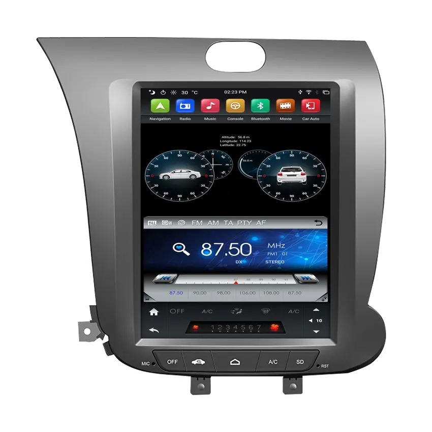 KANOR 테슬라 스타일 PX6 안드로이드 9.0 자동차 DVD 플레이어 멀티미디어 GPS 헤드 유닛 자동차 라디오 스테레오 기아 세라토 K3 포르테 2013-2017