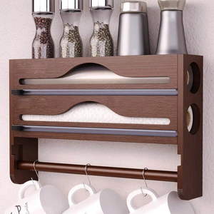 Wholesale Cling Film Tin Foil Compartment Cutter Box <b>Kitchen</b> Organizer Accessories Integrated <b>Paper</b> Towel Holder - Product Image 5