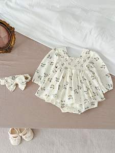 Primavera nuevo bebé Floral mono algodón infantil de manga larga mameluco moda bebé niña ropa - Product Image 6