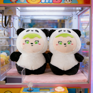 Peluche Panda Kawaii de 8 pouces avec motifs de franges vertes, super douce, pour machines à griffes et cadeaux - Product Image 1