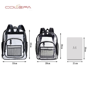 Sac à dos <span class=keywords><strong>en</strong></span> vinyle Colefa Fashion, résistant aux intempéries, facile à nettoyer, look moderne et audacieux, visibilité des contenants, sac à dos <span class=keywords><strong>en</strong></span> PVC transparent - Product Image 4