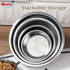 Mangkuk anjing Stainless Steel, mangkuk anjing makanan dan air anti selip sol karet tahan karat untuk anjing Medium - Product Image 6