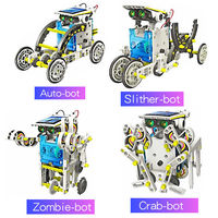 Kit de robot solaire bricolage 13 en 1: Puzzle éducatif STEM pour enfants-Jouet d'expérimentation scientifique à énergie solaire
