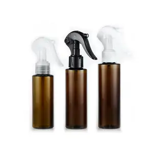 Cosmetische Flessen Trigger Spray Fles Stro Amber Platte Schouder Plastic Huisdier Nevel Spuitflessen 8Oz Met Trigger