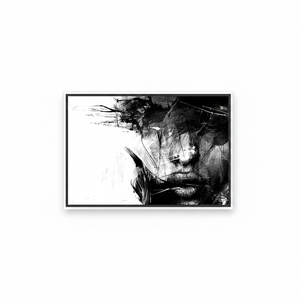 Abstract Woman Art Deco Panel Canvas Print Minimalist <b>Black</b> and White Wall Art Clear <b>Framed</b> Hanging - Product Image 2