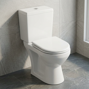 WC en porcelaine de style européen, deux pièces, à raccordement direct, avec siphon en P, double chasse et chasse latérale - Product Image 2