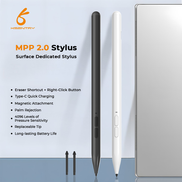 Mpp2.0 Surface Active Sensing 4096 Pressure Sensitive Metal Stylus Pen Magnetic Attraction Tilt Angle Sensing Palm Rejection