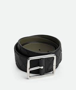 Cinturón Reversible de Diseño de Lujo para Hombre Bottega, Hecho a Mano con Trenzado Intreccio, Hebilla de Cuero Genuino, Estilo Ejecutivo BV Veneta - Product Image 2