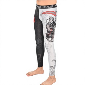 Blaze Fightwear Leggings de compression pour hommes, imprimé Grim Reaper, taille élastique, pantalon de sport à séchage rapide - Product Image 1