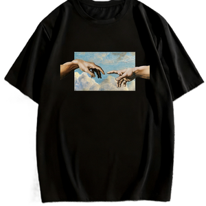 T-shirt graphique « <span class=keywords><strong>La</strong></span> <span class=keywords><strong>Création</strong></span> <span class=keywords><strong>d</strong></span>'<span class=keywords><strong>Adam</strong></span> » – Art Renaissance, Peinture Classique, Coton Oversize, Manches Courtes, Streetwear, Haut <span class=keywords><strong>D</strong></span>écontracté - Product Image 4