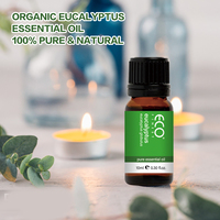 Huile Essentielle d'Eucalyptus 10ml 100% Pure Distillée à la Vapeur Qualité Thérapeutique Huile d'Aromathérapie pour Diffuseur Soulagement de la Congestion Cutanée